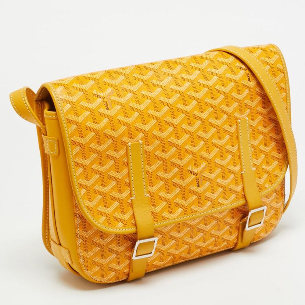 Goyard Belvedere Mm Yellow Goyardine Coated Canvas And Leather Saddle Bag - Picture 3 of 7